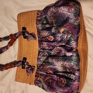 Sold***NWOT soft peacock print bag
